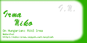 irma miko business card
